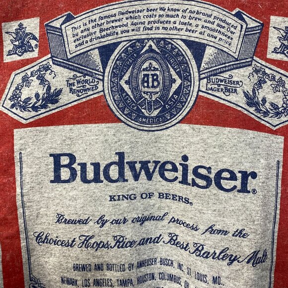 Budweiser Beer Label Oversized Promo Crewneck Sweater Large - Picture 4 of 4